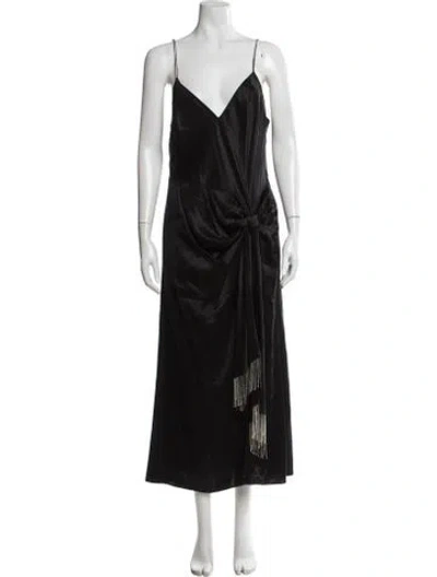 Pre-owned Cinq À Sept Silk Long Dress In Black