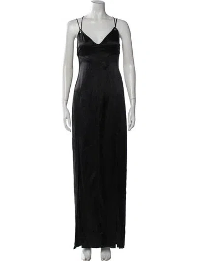 Pre-owned Cinq À Sept Silk Long Dress In Black