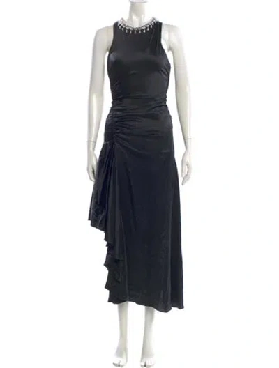 Pre-owned Cinq À Sept Silk Long Dress In Blue