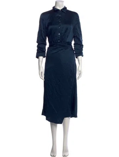 Pre-owned Cinq À Sept Silk Long Dress In Blue