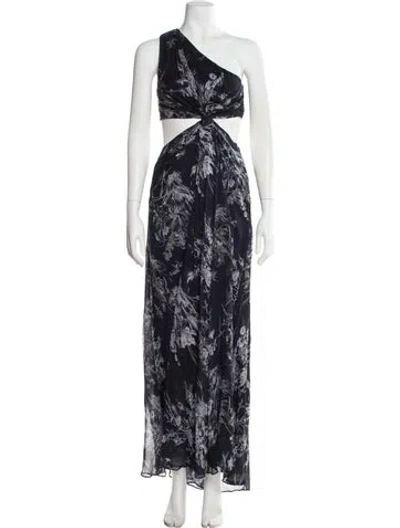 Pre-owned Cinq À Sept Silk Long Dress In Blue