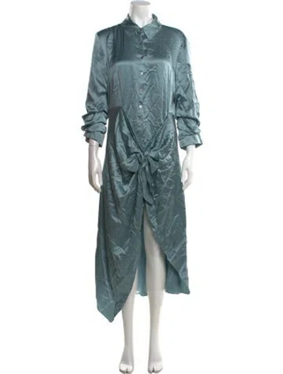 Pre-owned Cinq À Sept Silk Long Dress In Blue