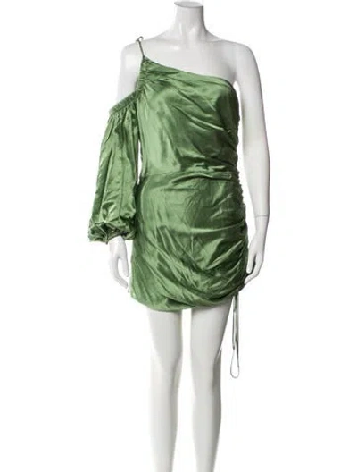 Pre-owned Cinq À Sept Silk Long Dress In Green