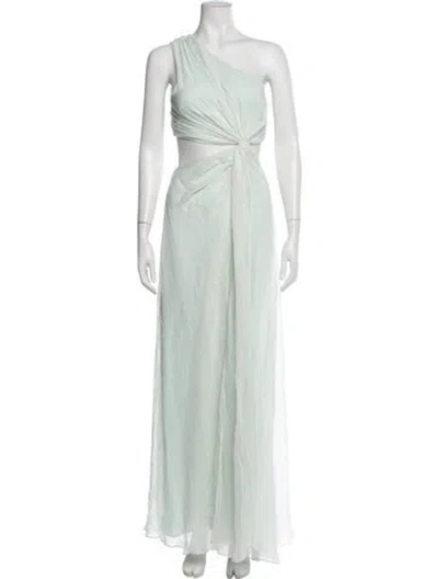 Pre-owned Cinq À Sept Silk Long Dress In Green
