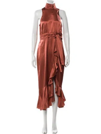 Pre-owned Cinq À Sept Silk Long Dress In Neutral