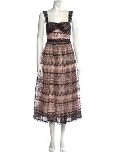 Pre-owned Cinq À Sept Silk Long Dress In Pink