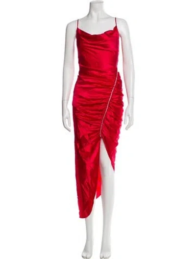 Pre-owned Cinq À Sept Silk Long Dress In Pink