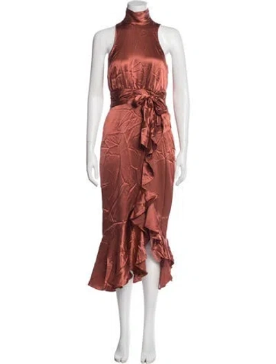 Pre-owned Cinq À Sept Silk Long Dress In Pink