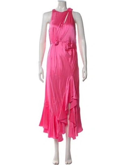Pre-owned Cinq À Sept Silk Long Dress In Pink