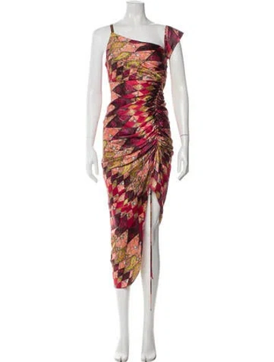 Pre-owned Cinq À Sept Silk Long Dress In Red