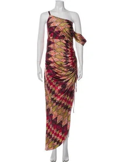 Pre-owned Cinq À Sept Silk Long Dress In Red