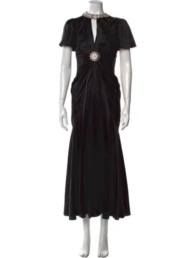 Pre-owned Cinq À Sept Silk Long Dress W/ Tags In Black