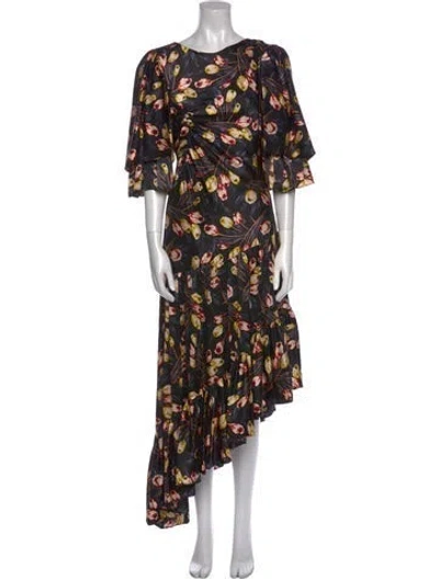 Pre-owned Cinq À Sept Silk Long Dress W/ Tags In Black
