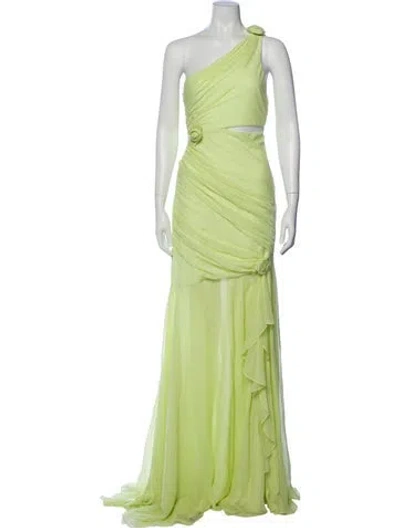 Pre-owned Cinq À Sept Silk Long Dress W/ Tags In Green