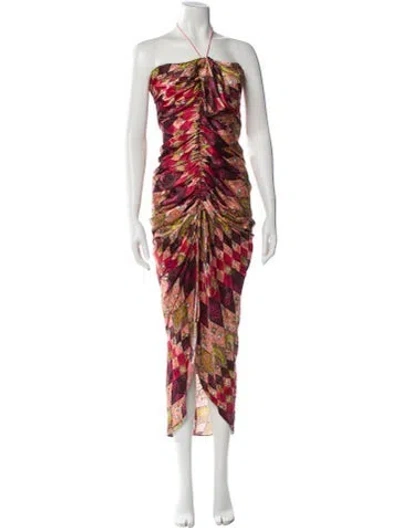 Pre-owned Cinq À Sept Silk Long Dress W/ Tags In Red