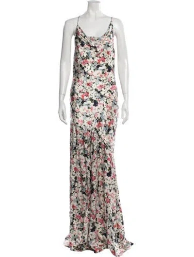 Pre-owned Cinq À Sept Silk Long Dress W/ Tags In White