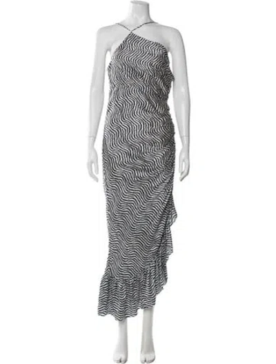 Pre-owned Cinq À Sept Silk Long Dress In White
