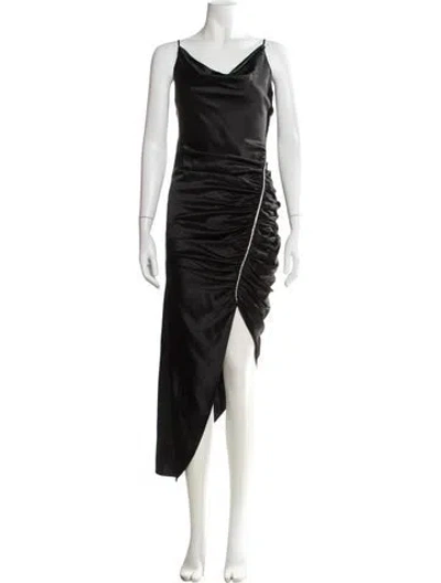 Pre-owned Cinq À Sept Silk Midi Length Dress In Black