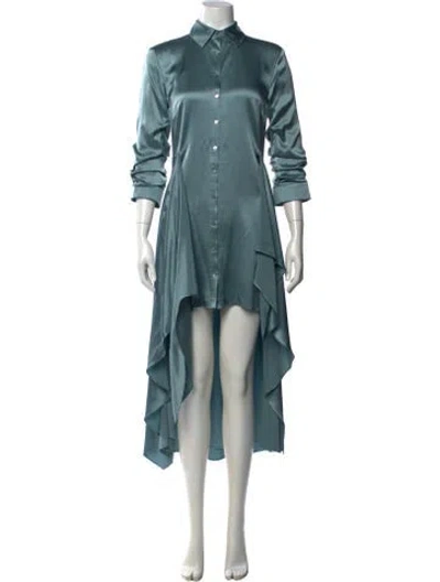 Pre-owned Cinq À Sept Silk Midi Length Dress In Blue