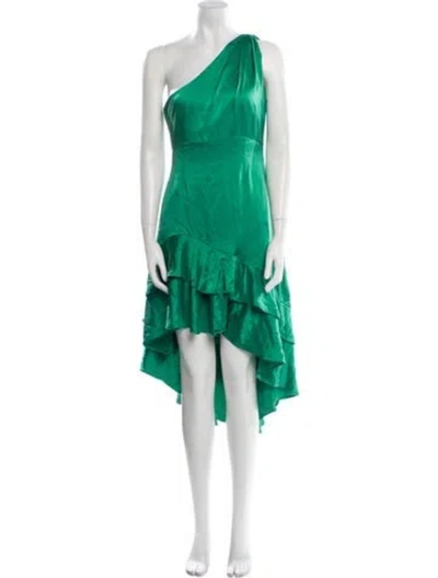 Pre-owned Cinq À Sept Silk Midi Length Dress In Green