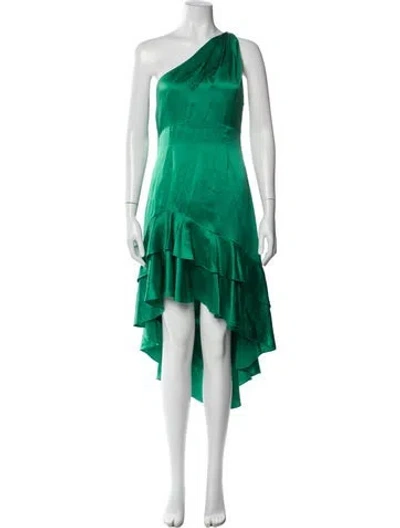 Pre-owned Cinq À Sept Silk Midi Length Dress In Green