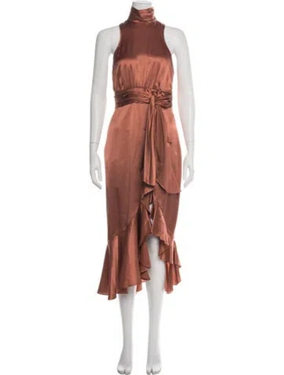 Pre-owned Cinq À Sept Silk Midi Length Dress In Neutral