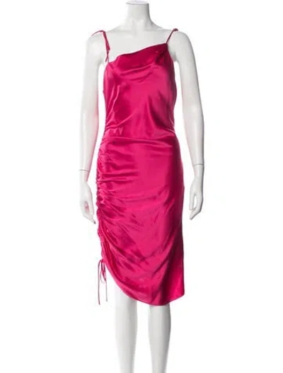 Pre-owned Cinq À Sept Silk Midi Length Dress In Pink