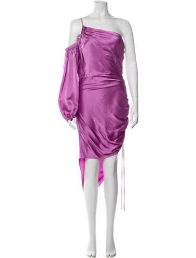 Pre-owned Cinq À Sept Silk Midi Length Dress In Purple
