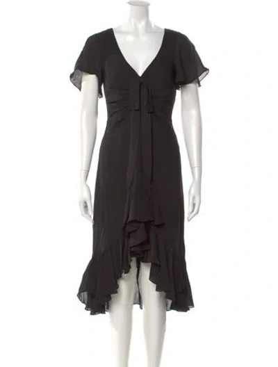 Pre-owned Cinq À Sept Silk Midi Length Dress W/ Tags In Black