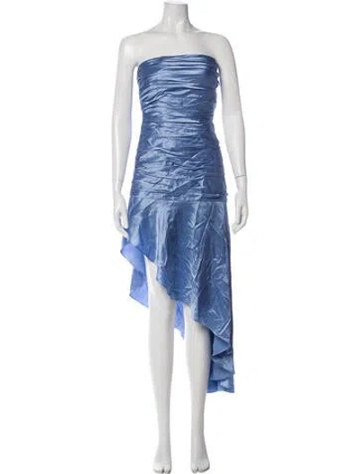 Pre-owned Cinq À Sept Silk Midi Length Dress W/ Tags In Blue