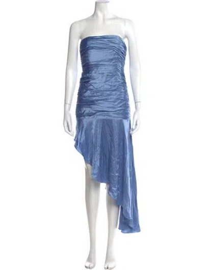 Pre-owned Cinq À Sept Silk Midi Length Dress W/ Tags In Blue