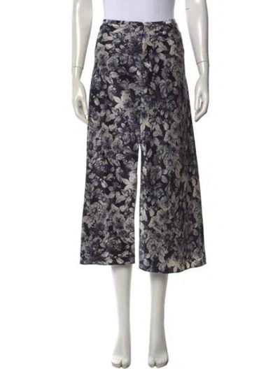 Pre-owned Cinq À Sept Silk Midi Length Skirt In Blue