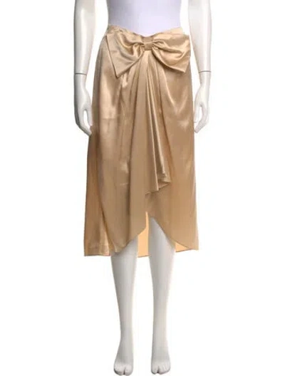 Pre-owned Cinq À Sept Silk Midi Length Skirt W/ Tags In Neutrals