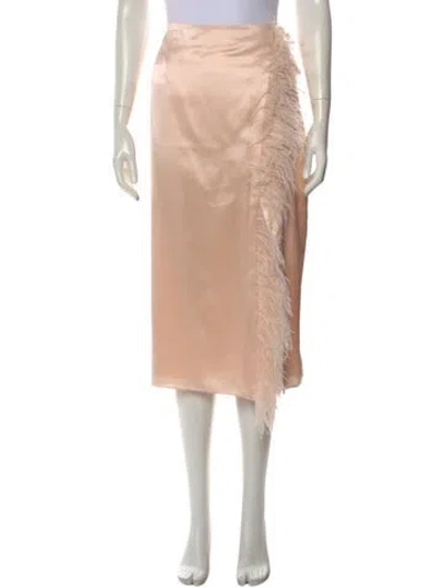 Pre-owned Cinq À Sept Silk Midi Length Skirt W/ Tags In Pink