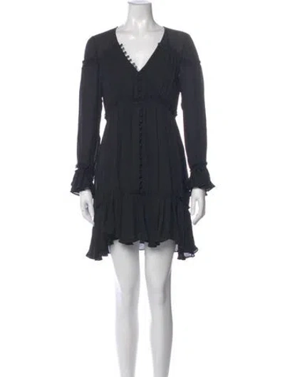 Pre-owned Cinq À Sept Silk Mini Dress In Black
