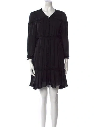 Pre-owned Cinq À Sept Silk Mini Dress In Black