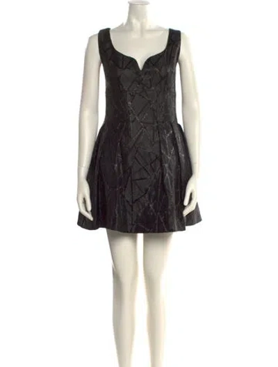 Pre-owned Cinq À Sept Silk Mini Dress In Black