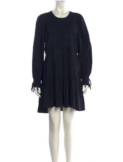 Pre-owned Cinq À Sept Silk Mini Dress In Black