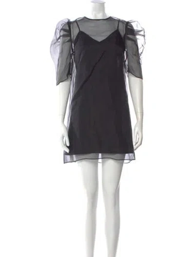 Pre-owned Cinq À Sept Silk Mini Dress In Black