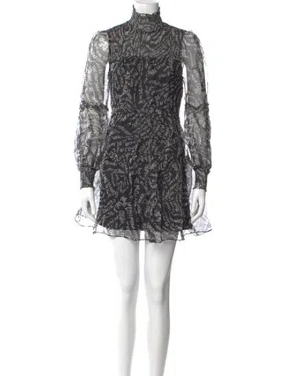 Pre-owned Cinq À Sept Silk Mini Dress In Black