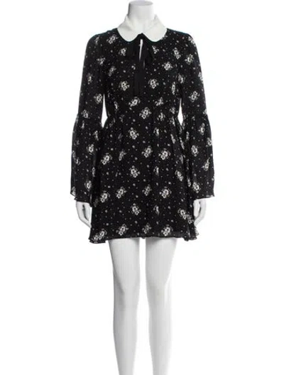Pre-owned Cinq À Sept Silk Mini Dress In Black