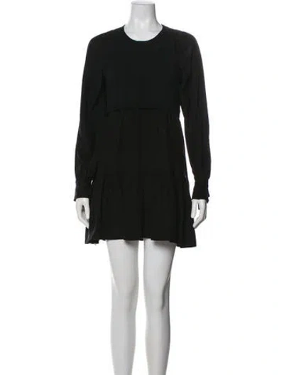 Pre-owned Cinq À Sept Silk Mini Dress In Black