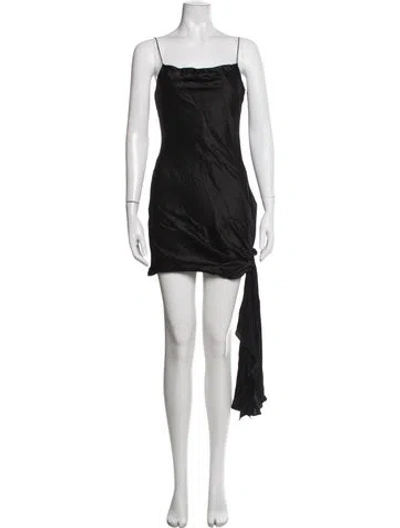 Pre-owned Cinq À Sept Silk Mini Dress In Black