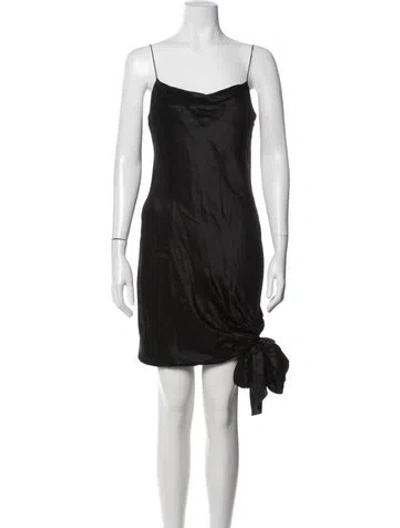 Pre-owned Cinq À Sept Silk Mini Dress In Black