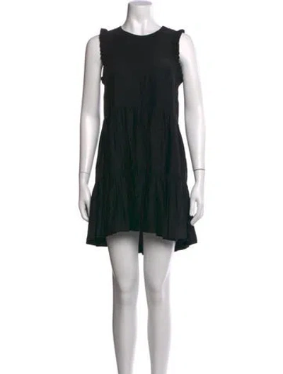 Pre-owned Cinq À Sept Silk Mini Dress In Black