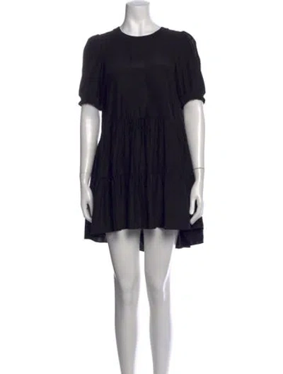 Pre-owned Cinq À Sept Silk Mini Dress In Black