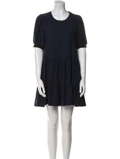 Pre-owned Cinq À Sept Silk Mini Dress In Blue