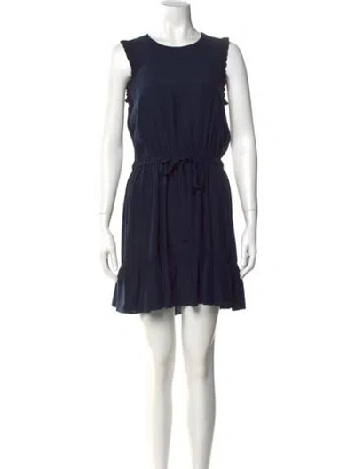 Pre-owned Cinq À Sept Silk Mini Dress In Blue