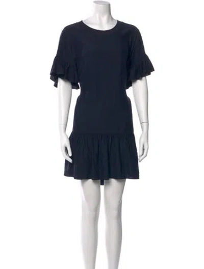 Pre-owned Cinq À Sept Silk Mini Dress In Blue