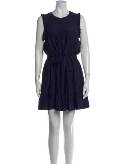 Pre-owned Cinq À Sept Silk Mini Dress In Blue